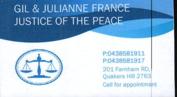 Gill & Julianne France Justice Of The Peace